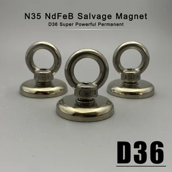 1/2/3/5pcs diametri 36mm qutqaruv magnit Hook D36 Circular og'ir dengiz baliq ovlash ilgak kuchli kuchli magnit magnit Imane