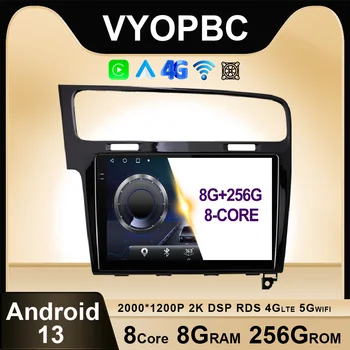 10.1 dyuymli Android 13 uchun Volksvagen Golf 7 2014 - 2018 avtomobil Radio navigatsiyasi GPS AHD RDS Qled Stereo Multimedia 4G LTE Video