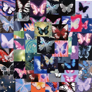 10/50Pcs multfilm Cute Butterfly turli grafiti tikanlar diy suv o'tkazmaydigan sayohat bagaj Notebook telefon xalta bezak teglar