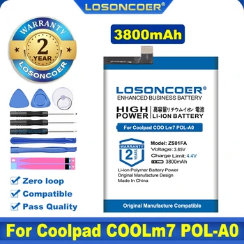 100% Coolpad uchun Original LOSONCOER ZS01FA 3800mah batareya COOL M7 COOLm7 POL-A0 POL-T0 COOL 2 mobil telefon