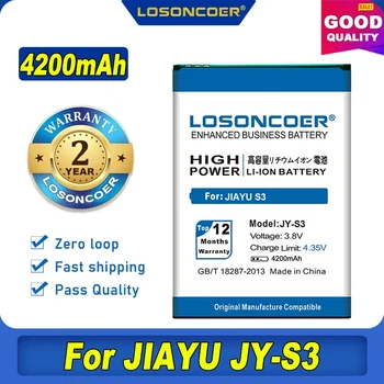 100% Jiayu S4200 batareya uchun Original LOSONCOER yangi 3MAH JY S3 JY-S3 batareya