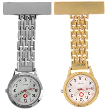 10pcs / lot Fashion Pendant qanday kvars soat hamshira ayollar Pocket Clock Clip-on tibbiy shifokor ayollar xonimlar soatlar uchun soatlar