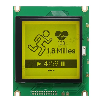 1dona 5V MSG128128A-YYH-VZ LCD moduli sariq rang T6963 EQV Chip Parallel Port G128128A ko'rsatish GMS