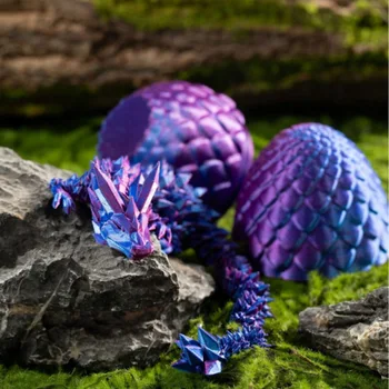 1pc 3D tuxum Xitoy Xudo Dragon Creative Collectible tuyulsada uy bezatish bolalar sovg'alar bilan butun billur ajdaho chop