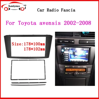2din Panel o'zgartirish Panel DVD navigatsiya Panel ramka avtomobil Toyota avensis uchun Stereo Radio Panel Fasyalar 2002-2008 qora