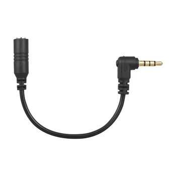 3,5 mm 3 qutbli ayoldan 4 qutbli TRRS erkak 90 daraja o'ng burchakli mikrofon Adapter kabeli Audio Stereo mikrofon konvertori
