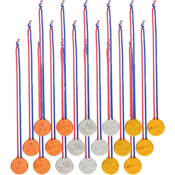 36Pcs bolalar medallari o'yinchoq bolalar partiyasi medali bolalar poygasi Propsplastik osilgan medallar mukofoti medallari rekvizitlari