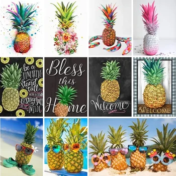 5d DIY Olmosli rasm ananas ko'zoynaklari plyaj yozgi mevalari olmos mozaikali kashtado'zlik Xoch tikuv san'ati to'plami yumshoq yotoqxona dekorasi