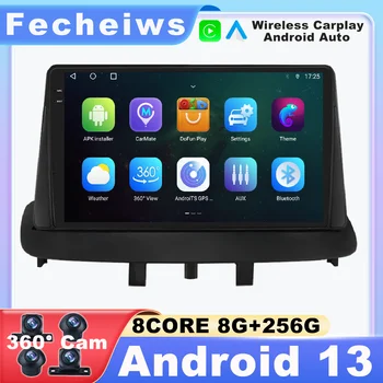 9 Inch Android 13 Renault Megane uchun 3 2008 -2014 avtomobil Radio navigatsiya GPS Multimedia Video No 2din 4G LTE ADAS DSP BT QLED AHD