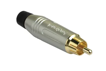 Amphenol Audio M seriyali RCA kabel konnektorlari erkak Diecast Saten Finish / qizil Grommet Oltin qoplamali kontaktlar ACPR-SRD va ACPR-SVH