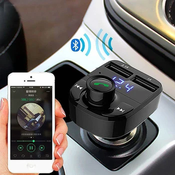 Avtomobil Bluetooth 5.0 FM Transmitter MP3 Modulator Player simsiz Handsfree avtomobil Kit Audio qabul qilish Dual USB tez zaryadlovchi