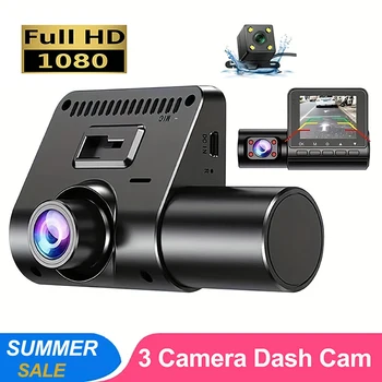 Avtomobillar uchun 1080p Dash Cam 3 Lens Video yozuvchisi avtomobil DVR mashinalar Monitor avtomobil uchun orqa ko'rinish kamerasi qora quti avtomobil Assecories
