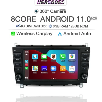 Carplay 2din Android 11.0 avtomobil GPS Multimedia Video pleer Mercedes Benz CLK sinfi uchun V209 2005-2012 navigatsiya radio Stereo DSP