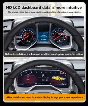 Chevrolet Camaro uchun CockPit LCD Speedometer avtomobil Instrument Klaster 2010 -2015 raqamli Klaster LCD raqamli Dashboard Panel