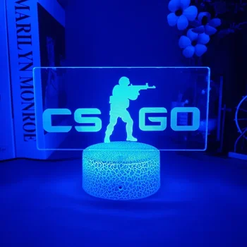 CS GO o'yin logotipi tungi lampalar RGB Counter-Strike 3D yotoqxona stol chiroqlari tug'ilgan kun sovg'alari yotoq xonasi rangli atmosferani bezatish