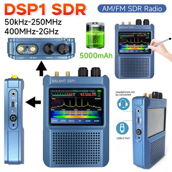 DSP1 SDR malaxit Radio qabul qiluvchisi 50kHz~250mhz 400MHz~2GHz 1.10 D malaxit qabul qiluvchisi Radio qisqa to'lqin