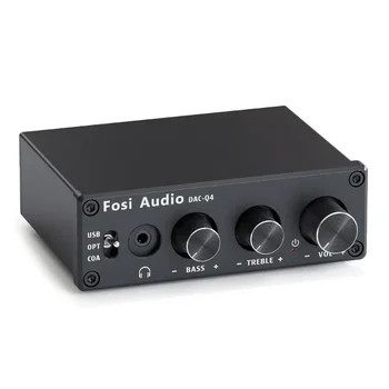 Faol dinamiklar uchun Fosi Audios Mini Stereo DAC24Bit 192kHz USB optik koaksiyal uchun naushnik kuchaytirgichi
