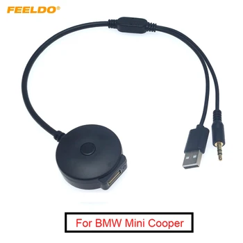 FEELDO avtomobil simsiz Bluetooth moduli qabul qiluvchisi AUX 3.5 mm Jek va USB musiqa adapteri mini Cooper Kit #CT6260 uchun AUX kabeli