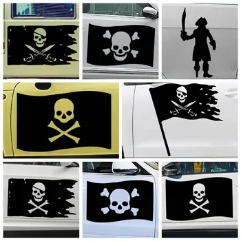 Fun pirate Carbon Sticker derazalar, Avtomobillar, yuk mashinalari, Noutbuklar uchun kesilgan Dekal bamper