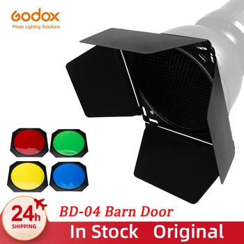 Godox BD - 04 omborxona eshigi + chuqurchalar panjarasi + standart reflektor uchun 4 rangli filtr