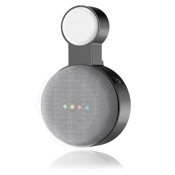 Google Nest Mini devor braketi uchun Google Audio uchun mos bo'lgan 1 dona ikkinchi avlod rozetkasi osilgan osma Braket-qora