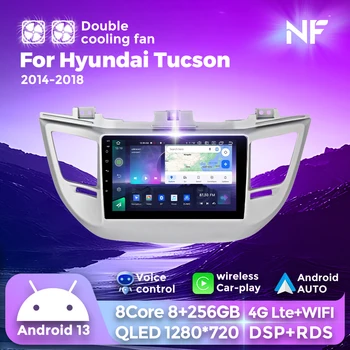 Hyundai Tucson IX35 3 2014 - 2018 Android 13 4G 8+256G qle GPS navigatsiya Avto Radio avtomobil Multimedia Video Carplay Bosh birligi uchun