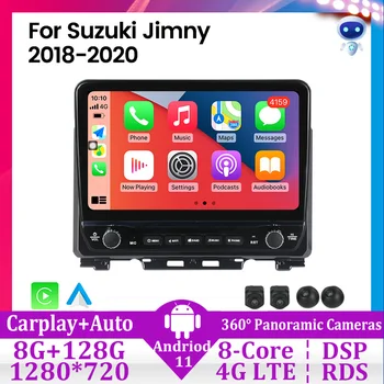 IPS HD ekran 8GB+128GB Suzuki Jimny JB64 uchun 2018-2020 avtomobil Radio Multimedia Video Player navigatsiya GPS Android Carplay BT