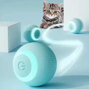 Kitten S Rolling Training Interaktiv avtomatik o'z-o'zidan harakatlanadigan aqlli mushuk uchun yopiq o'yinchoqlar uchun to'p elektr