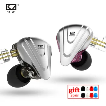 KZ ZSX 5BA+1DD gibrid 12 drayverlarga metall naushnik HIFI Bass Earbuds quloq ichidagi Monitor shovqinni bekor qiluvchi minigarnituralar KZ ZAX ZS10 PRO AS16