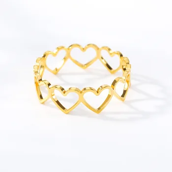 Metall ichi bo'sh-Out oddiy moda mart dizayn Sense tabiat halqa zargarlik atrofida Love Ring
