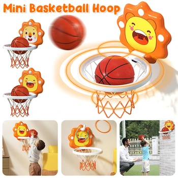 Mini Basketbol Halqa O'yinchoqlari To'plami To'p Bilan Jim Sozlanishi Basketbol Tokchasi Yopiq Devorga Osilgan Basketbol Bolalar Uchun Sovg'a