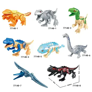 MOC yura dinozavrlari Jahon parki Triceratops Model qurilish bloklari Dino raqamlari g'ishtlari bolalar uchun DIY o'quv o'yinchoqlari sovg'alar