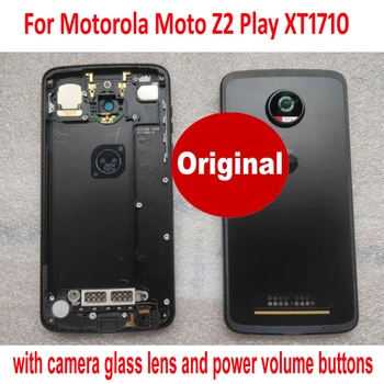 Motorola Moto Z2 Play XT1710 uchun tugmalari+eshitish yakin bilan Original yangi orqaga batareya qopqoqni uy-joy eshik orqa Case O'rta ramka