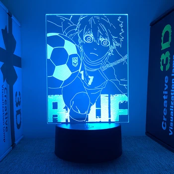 Moviy qulfli Anime figurali tungi chiroqlar Manga akril stendlari LED chiroq bolalar yotoqxonasi dekorasi yigit uchun sovg'a