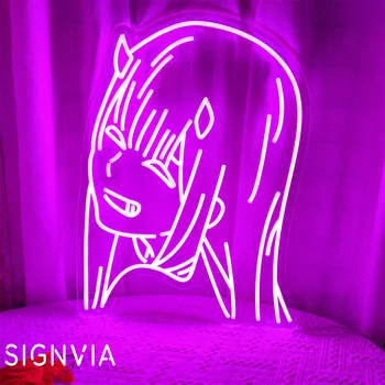 Neon Sign Anime Girl yotoq xonasi xonasi uchun LED yorug'lik Art devor dekoratsiyasi Clud Bar partiyasi multfilmi tug'ilgan kunni bezatish uchun Qizlar Neon chiroqlari