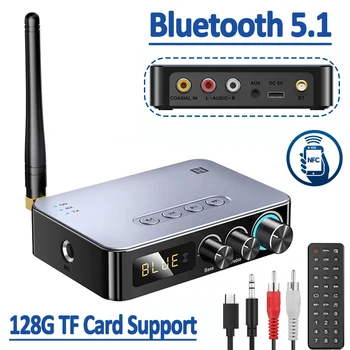 NFC Bluetooth qabul qiluvchi uzatuvchi 5.0 Stereo 3.5 mm aux Jack RCA simsiz Audio Adapter Micrphone TV kompyuter uchun masofadan nazorat Sing