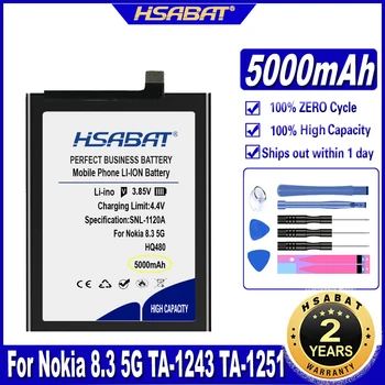 Nokia 480 uchun HSABAT HQ5000MAH batareyasi 8.3 5G TA-1243 ta-1251 batareyalari