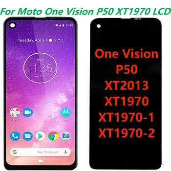 Original 6.3 Motorola Moto One Vision P50 XT1970 LCD displey uchun ramka ekranli sensorli Digitizer Assambleyasi 100% sinovdan o'tkazildi