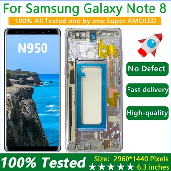 Samsung Galaxy Note 950 displeyi uchun Frontal N8F LCD super AMOLED Note8 ekrani sm-N950A N950U LCD sensorli Ekranni ta'mirlash