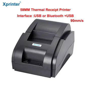 ulgurji Xprinter XP-58IIH 58mm Mini termal kvitansiya/Bill/POS Printer USB yoki BT interfeysi bilan past shovqin