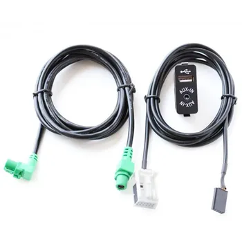 USB Aux kaliti + E60 E61 E63 E64 E87 E90 E70 F25 F01 F02 F03 F04 F12 F13 uchun sim kabel adapteri