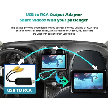 USB-RCA chiqish adapteri avtomobil Stereo Video chiqish qutisi adapteri Multimedia Video pleer uchun boshcha funktsiyasi