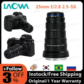 Venera Optika Laova 25mm f/2.8 2.5-5x Canon EF Nikon F Pentax K Canon RF Leica L Nikon Z Sony E uchun Ultra so'l linzalari