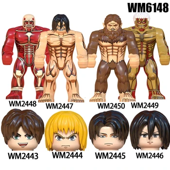 VM6148 Titan Anime g'ishtlariga hujum Erem Jaeger Armin Levi Mikasa mini Aksiyalar o'yinchoqlari bolalar uchun qurilish bloklari