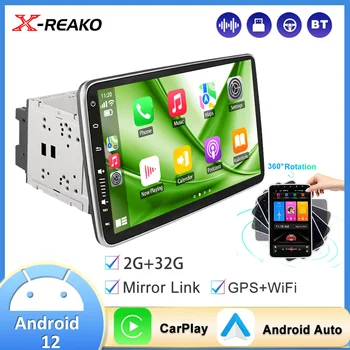 X-REAKO CarPlay Universal 2 din Autoradio Multimedia Player 360 Drehbarer Bildschirm Stereo GPS navigatsiya DSP+RDS Android Video