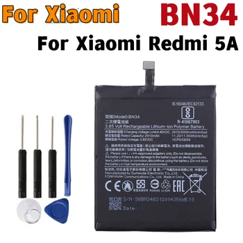 Xiaomi Redmi 34a BN3000 uchun BN5MAH Orginal batareya Bn34 yuqori sifatli telefonni almashtirish batareyalari