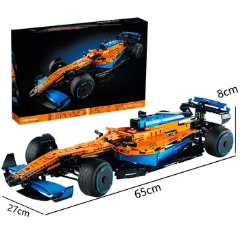 Yoritish bilan yangi texnik 42141 McLarens Formula 1 poyga avtomobili F1 avtomobil modeli Buiding to'plami bolalar uchun blokli o'yinchoqlar tug'ilgan kun sovg'asi