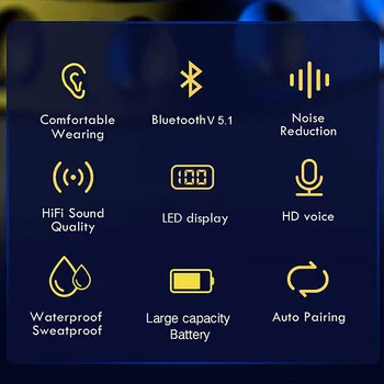 2023 yangi ikki simsiz quloqchinlar Bluetooth Minigarnituralari Stereo quloqchinlar Hifi naushnik shovqinni kamaytirish suv o'tkazmaydigan sensorli boshqaruv HD mikrofon