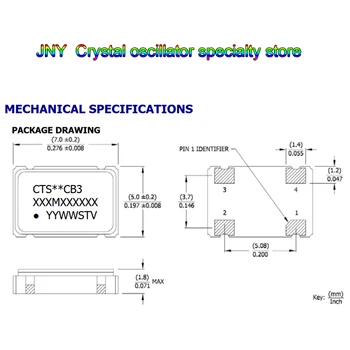 CB3LV-3I-30M720000 30.720 MHZ yangi original yuqori aniqlikdagi SMD 4-pinli kvarts faol kristalli osilator SMD7050