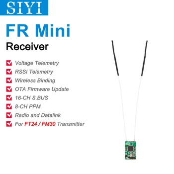 SIYI FR qabul qiluvchisi va FR Mini qabul qiluvchisi 2.4 g uzoq masofali telemetriya bilan FT24 Transmitter FM30 Radio moduli uchun S. Bus PVM boshqaruvi